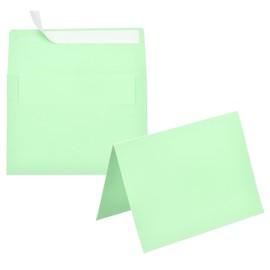 PATIKIL 50Pack Light Green 5x7 Envelopes with Cards, Self Seal A7 Envelopes with Folded Cardstock for Greeting Cards Wedding Greeting Birthday Invitations Letter Mailing