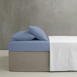 Catherine Lansfield Easy Iron Percale Combed King Fitted Sheet Blue