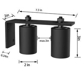 SongYung 3" Gate Roller Guide with L-Bracket, Universal Adjustable Gate Guide Roller,Sliding Gate Rollers,Heavy Duty Sliding Gate Kit for Door Hardware and Sliding Gates(2Pack-Black)