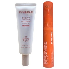 Innisfree Daily UV Tone Up No-Sebum Sun Cream 50ml (Beige) + Eye Serum 10mL / 이니스프리 데일리 유브이 톤업 노세범 선크림 50ml (베이지)+아이세럼 10mL