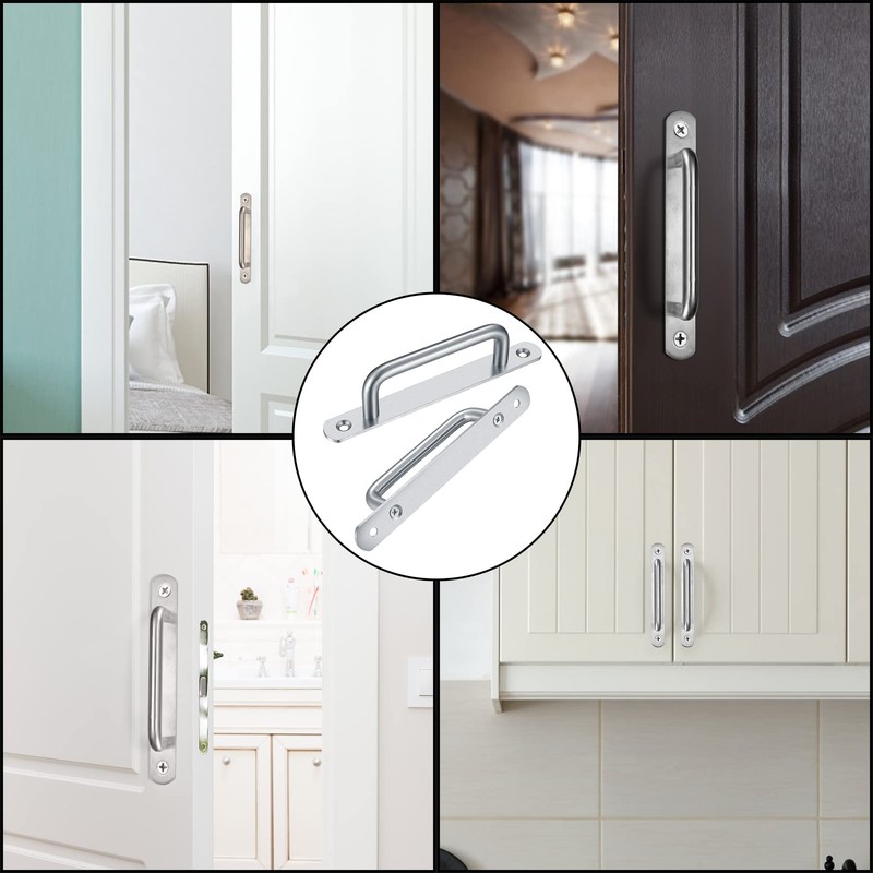 2 Pcs Pull Push Door Handles,Push Pull Door Handles,Stainless Steel