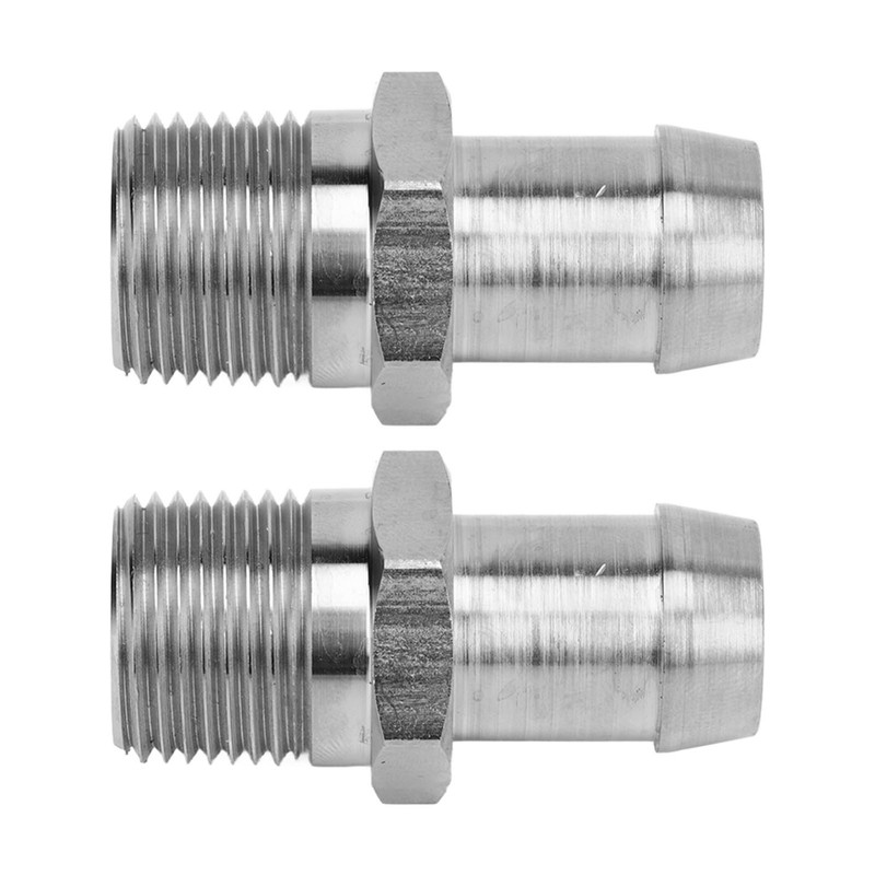 2 Pcs 1/2in NPT Male Thread to 5/8in Barb Connector
