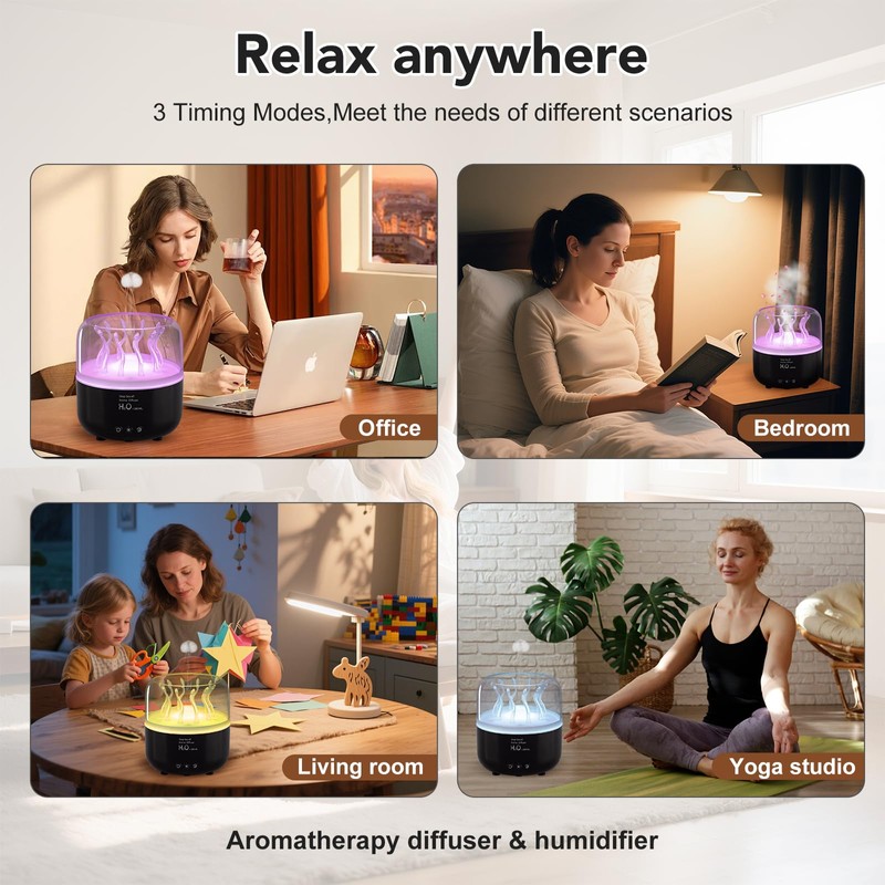 Jellyfish Humidifier Diffuser, 280ml Essential Oil Diffuser with Remote, 7