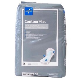 Medline  Contour Plus Bladder Control Incontinence Pads Moderate Absorbency 28CT