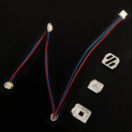 1 pieza RGBW Mini botón PCB LED soldado con cables PTFE más largos + 3 piezas de resina transparente SLA parte LED kit de carcasa compatible con StealthBurner Extrusora SB Toolhead para impresora 3D Voron 2.4 Trident