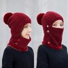 Heveer Warm Knitted Hat Women's Flexible Winter Hat with Neck