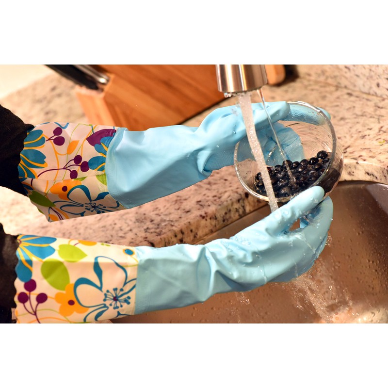 2 PAIRS Household Gloves Latex Free Cleaning Gloves with Soft