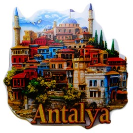 großer 2D Souvenir Magnet Türkei Antalya ca. 14 x 14 cm Kühlschrankmagnet Acryl Deko MU K393