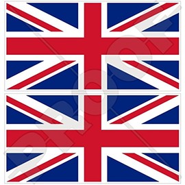 BRITISH UNION JACK Flag United Kingdom Britain UK 4,3" (110mm) Vinyl Bumper Stickers, Decals x2 ...