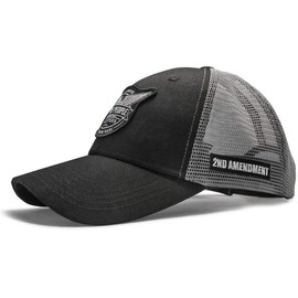 We The People Holsters - 2nd Amendment Trucker Hat - Pro 2nd Amendment Hats for Men and Women - Adjustable Cotton Pro Second Amendment Hat - Trucker Hat with 2nd Amendment Patch Black
