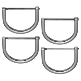 PATIKIL 1-1/2" D-Rings Screw in Shackle, 4 Pcs Horseshoe U Shape D Ring Zinc Alloy Semicircle Buckles Replacement for Purse Keychain Collar Accessories Craft, Black