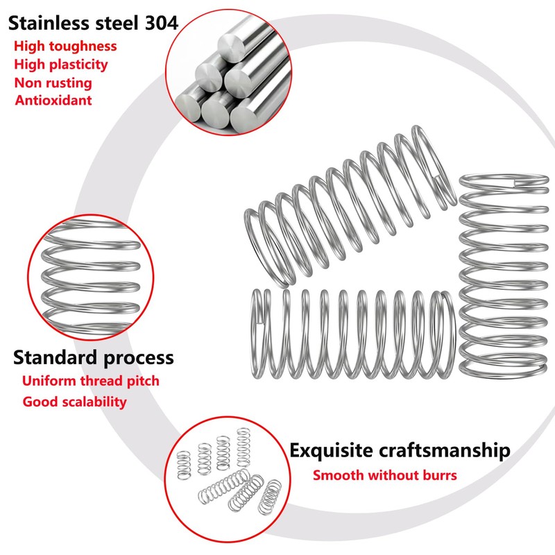 Ctyjia 10 PCS Compression Spring, 304 Stainless Steel Compressed Springs,