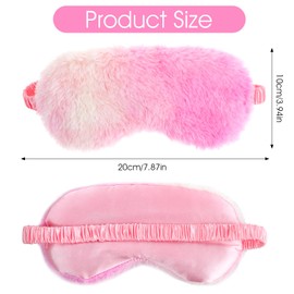 2 Pcs Plush Eye Mask Soft Sleeping Blindfold Eye Cover Comfortable Furry Faux Fur Sleeping Mask Satin Nap Night Eyeshade Cover for Women Men Gift (Purple, Red)