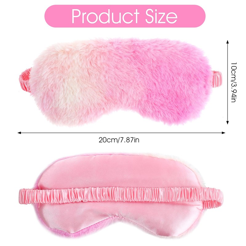 2 Pcs Plush Eye Mask Soft Sleeping Blindfold Eye Cover