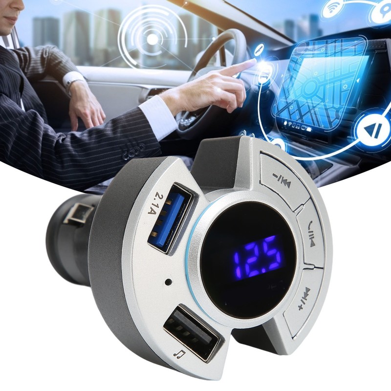 Bluetooth FM Transmitter Car Adapter USB Memory Card 3 Play