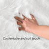 Latepis White Round Rugs 6ft Faux Fur Sheepskin Circle Rug
