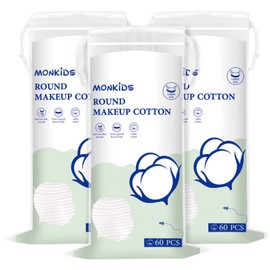 Maengbebi Non-fluorescent thick round pure cotton cotton pads 60 pieces, 3 pieces, 60 sheets / 맹베비 무형광 도톰한 원형 순면 화장솜 60개입, 3개, 60매입