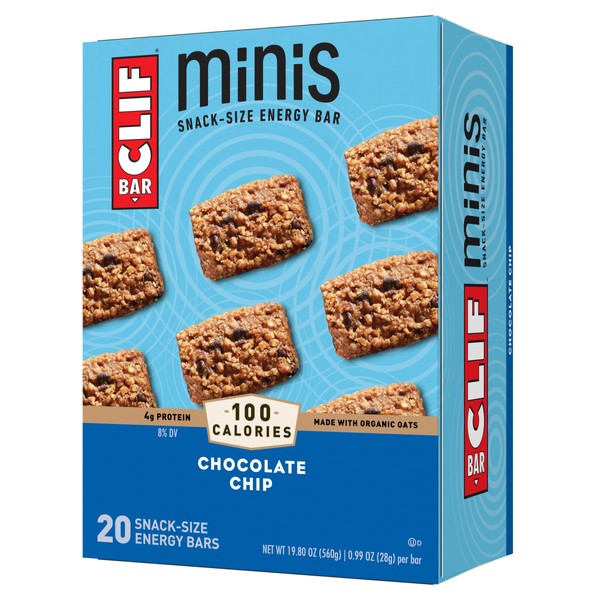 CLIF BAR Minis - Chocolate Chip - Snack-Size Energy Bars - 0.99 oz (Pack of 20)