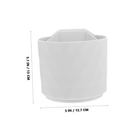 SHINEOFI 2pcs Rotating Makeup Brush Holder Vanity Pen and Brush Organizer with Modern Compartments Compact Plastic Desk Storage for Makeup Stationery and