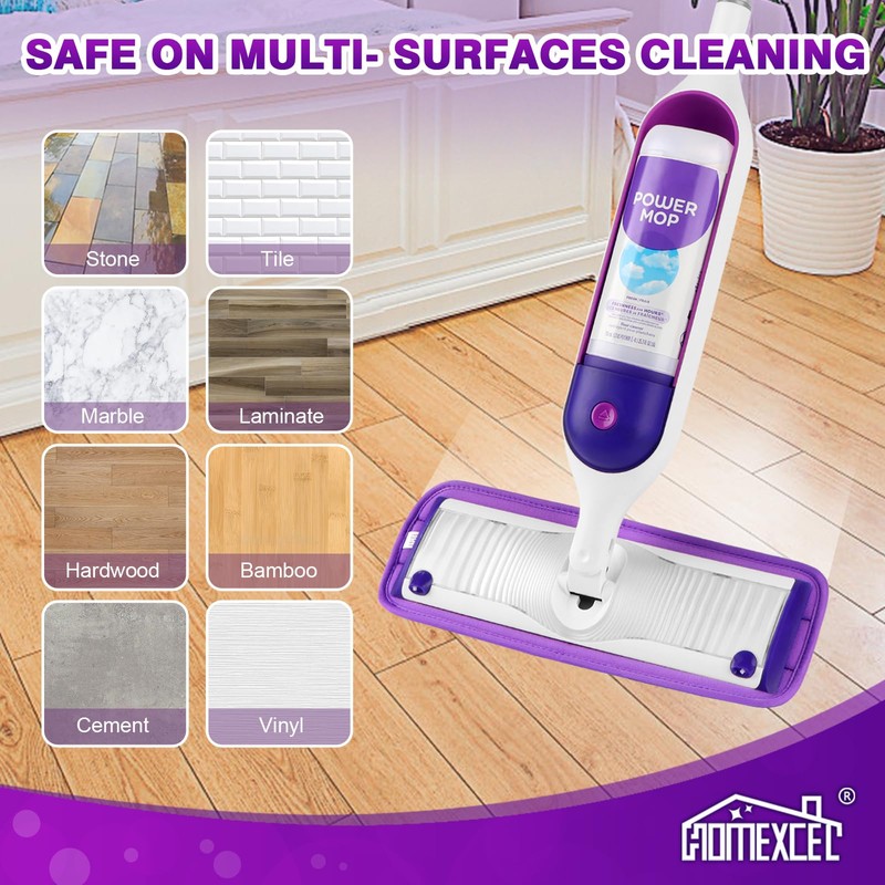 HOMEXCEL Reusable Microfiber Mop Pads for Swiffer PowerMop 8 Pack,