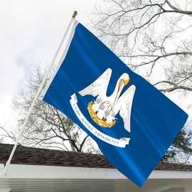 Louisiana State Flag Double Sided 3x5 Outdoor LA State Flag Heavy Duty 3 Ply with Durable Canvas Header and 2 Brass Grommets Vivid Color