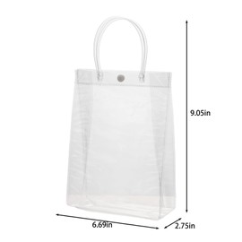 Utiliza 16 PCS Clear PVC Gift Bags with Handles, Reusable Clear Plastic Gift Tote Bags for Celebration, Party, Wedding, Birthday, Anniversary, Christmas, Valentine's Day(5.1"x 2.7"x 5.9")
