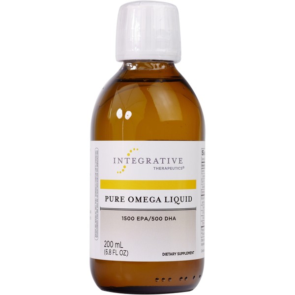Integrative Therapeutics - Pure Omega Liquid Fish Oil - Natural Lemon Flavor - 2300 mg Omega 3 Fatty Acids with EPA and DHA - Wild Fish Oil - No Fishy Burp Back - 6.8 fl oz