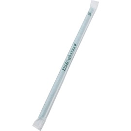 Shibase Industrial 466 Straw Straws, Made in Japan, CO2 Free Straws, Juice Drink, 0.2 x 8.3 inches (6 x 21 cm), Straight, Individually Paper, Pack of 500, Green, Commercial Use, Take-Out, Events, Parties, Holiday Stalls