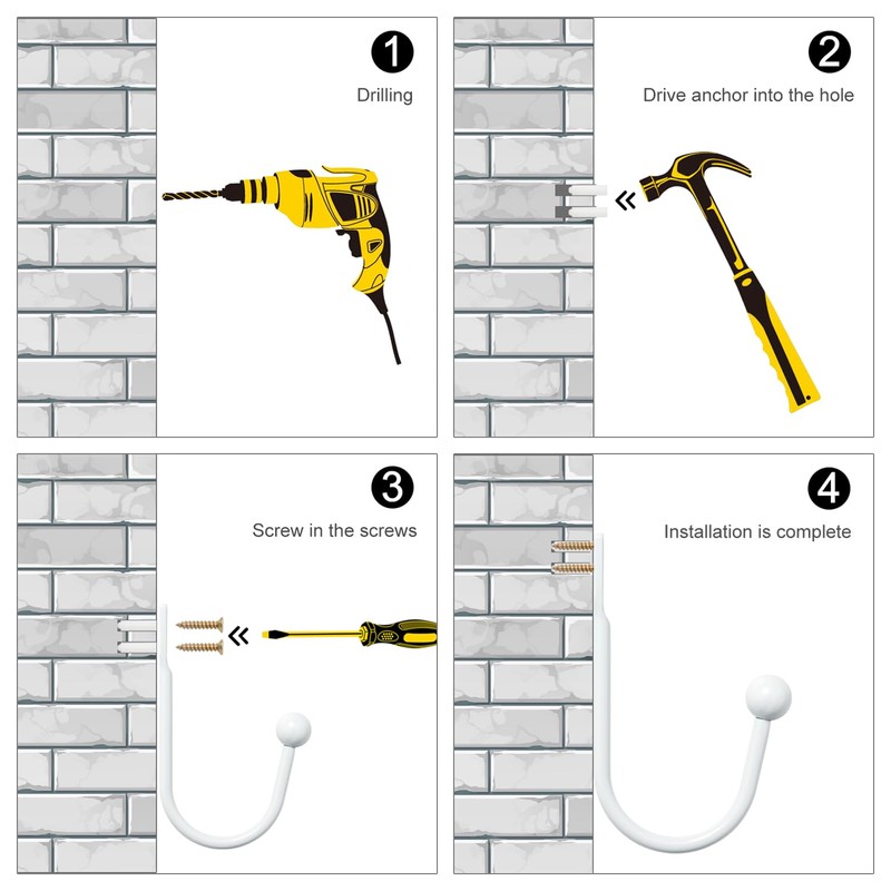 Curtain Holdback, 2 Pcs Wall Mounted Drapery Tiebacks with Screws,