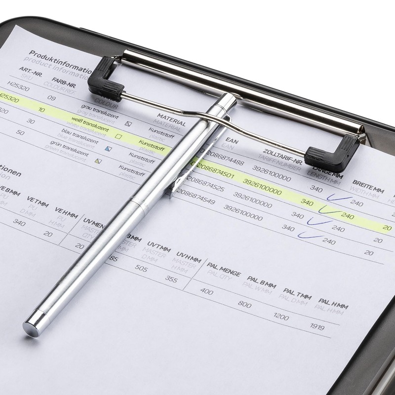 helit H2532009 Clipboard DIN A4 the Clip Grey Translucent Clipboard