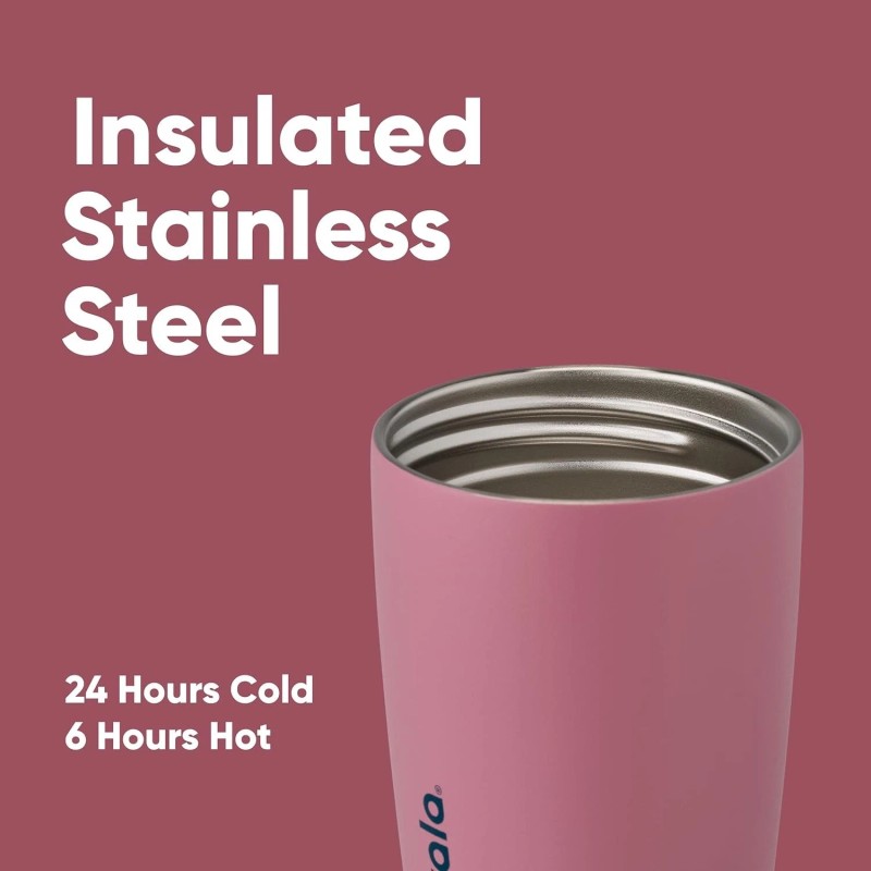 Owala SmoothSip Slider Insulated Stainless Steel Coffee Tumbler, Reusable Ice