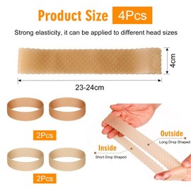 4 Stücke Silikon Haarband, Weiches Und Bequemes Stirnband, Schweißfestes Stirnband, Rutschstirnband, Elastisches Stirnband, Perückenzubehör.