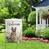 Spring Summer Garden Flag Floral German Shepherd Yard Flag Flower