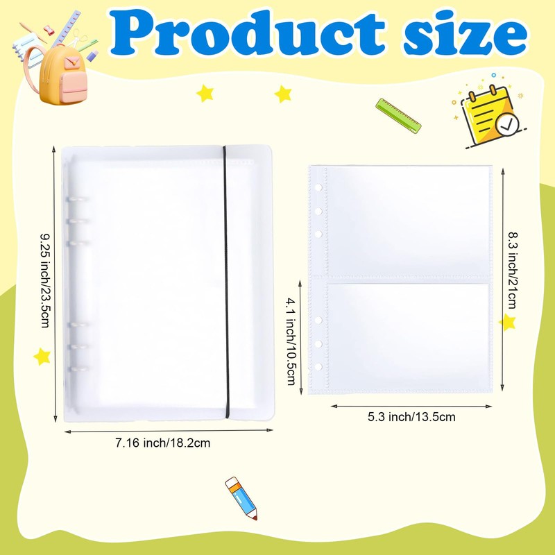 FACATH 3x5 Photo Sleeves for 2/3/4 Ring Binder, Index Card