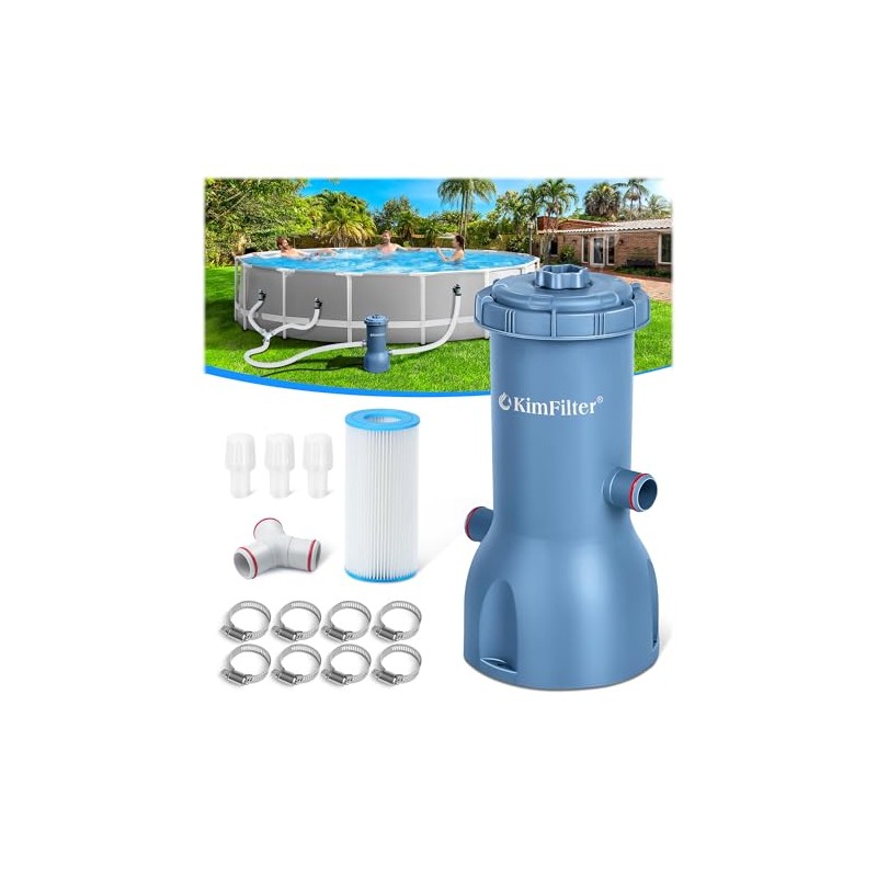 KimFilter Pro Series 1000 GPH Above Ground Pool Filter Pump