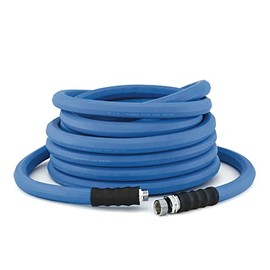 BluSeal Hot/Cold Water Rubber Garden Hose, 100% Rubber, Ultra-Light, Super Strong, 500 PSI, 50F to 190F Degrees, High Strength Polyester Braided (1" x 25')