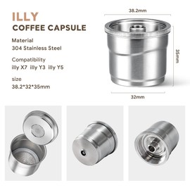 RECAFIMIL Reusable ILLY Coffee Pods Compatible Refillable Stainless Steel Coffee Capsules for ILLY X7/Y3/Y5 (1 Tamper Capsule)