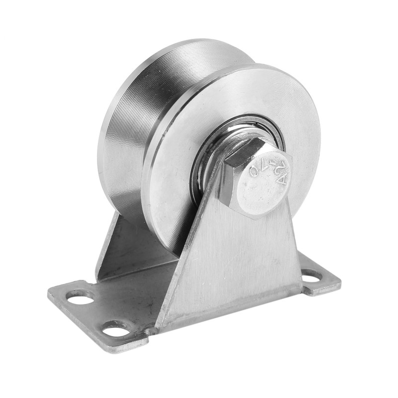 Cucioki 1-Pack V-Type Stainless Steel Pulley Block Mute Bearings Groove