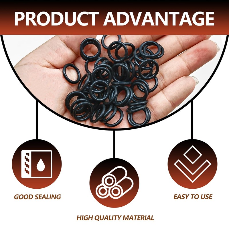 Pleoos Oil Drain Plug - 50pcs Nitrile Rubber O-Ring Set,