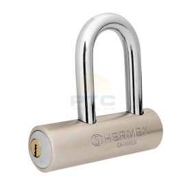Hermex CA-109LQ Steel padlock, 109mm, long hook, dotted key