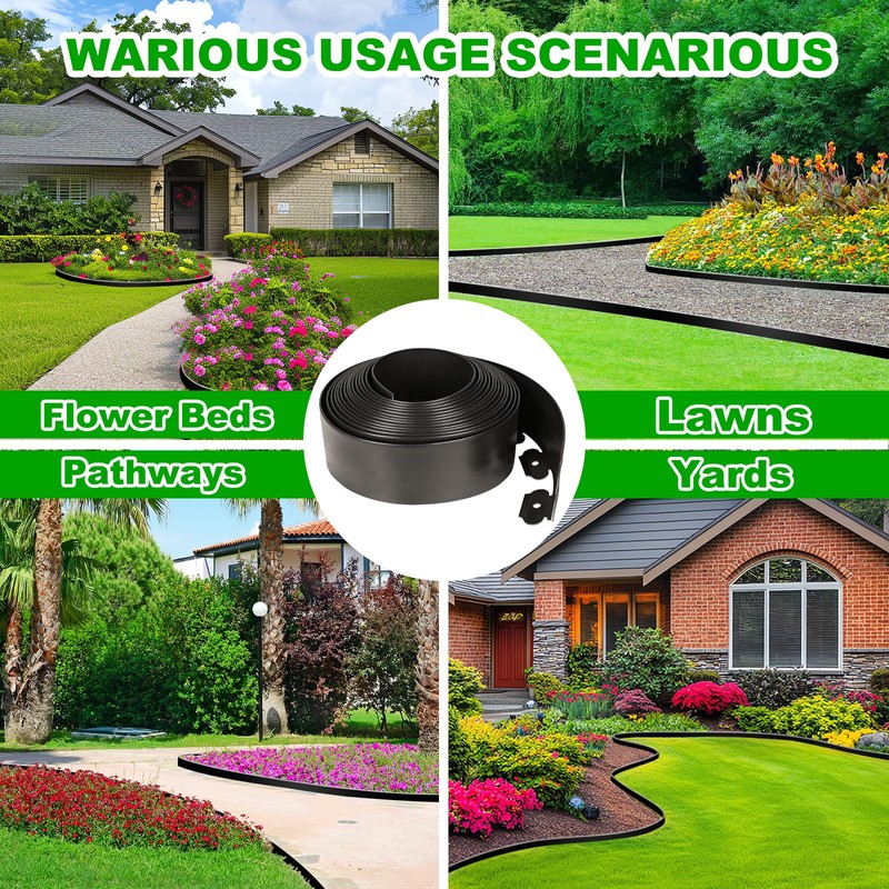 JERIA 4 Inch Tall 33 FT Garden Edging Kit with