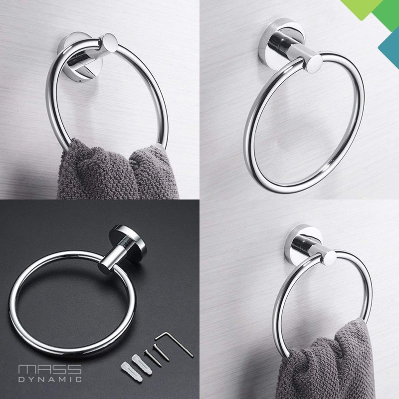 Stainless Steel Towel Holder, Bathroom Towel Ring, Wall Mount Hanging