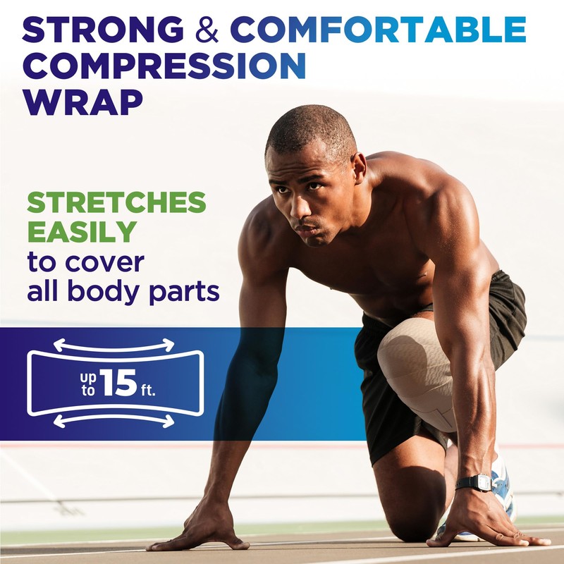 Premium Elastic Bandage Wrap - 4” (5pk) - Strong Compression