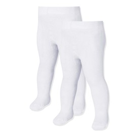 Playshoes Unisex Children's Thermal Warm Tights, White Twin Pack