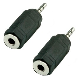 PENCILUPNOSE© (2 pack 2.5mm MALE to 3.5mm FEMALE AUX JACK PLUG AUDIO STEREO CONNECTOR ADAPTER
