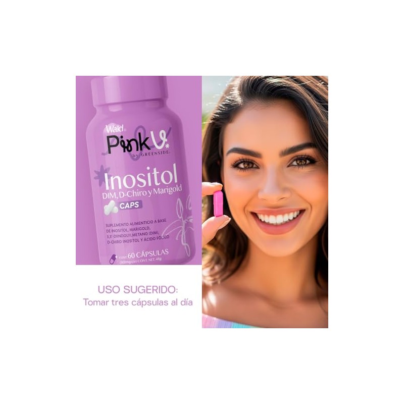 Pinkv Suplemento Inositol Dim Chiro Marigold Ácido Fólico Cápsulas 800