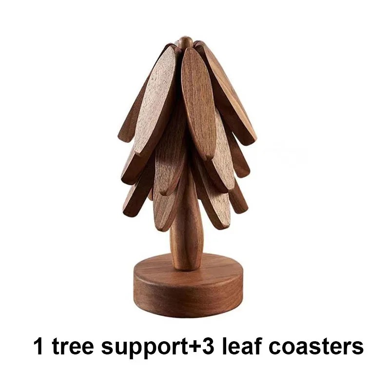 Tree Design Wooden Trivet Set for Hot Dishes – Decorative