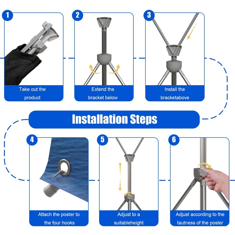 BTDVR 2 Pack X Banner Stand, Adjustable Retractable banner stand