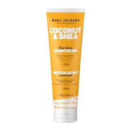 Marc Anthony Acondicionador hidratante 100% de aceite de coco virgen extra y manteca de karité, tubo de 8.4 onzas, sin sulfato y parabenos, acondicionador hidratante, infusión de biotina