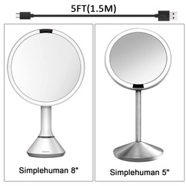 Rahhaze Replacement Micro USB Charging Cable Cord for Simple Human Mirror Compatible with Simplehuman Mirror 5" 8" Round Lighted Makeup Mirror (5FT)
